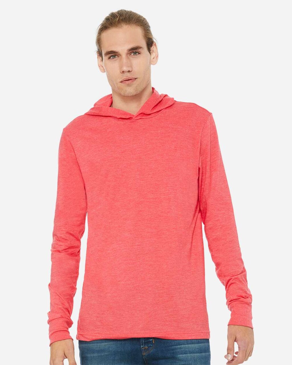 BELLA+CANVAS Jersey Hooded Long Sleeve Tee for Everyday Wear, Casual Style & Lightweight Comfort Unisex Shirt